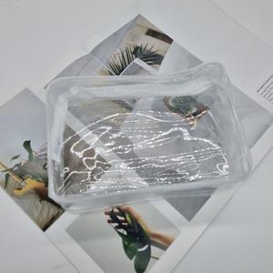 PVC 투명 방수 파우치 대형 화이트/여행용/화장품/세면/다용도/지퍼/메이크업/수납/멀티/휴대용/심플/소품