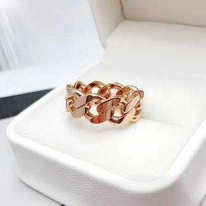 14k 18k 볼드한 사슬 체인반지 여자 금반지 커플 M사이즈 링