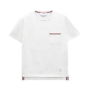 25SS 톰브라운 삼선 포켓 반팔 티셔츠 화이트 MJS010A 01454 100