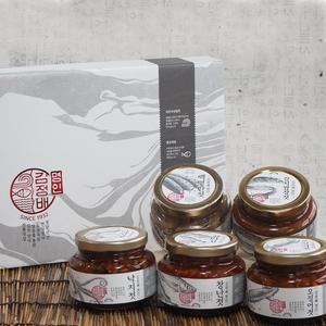 김정배명인 젓갈부자 선물세트 2호 A 백명란젓+오징어+낙지+창난+ 갈치쌈장젓)