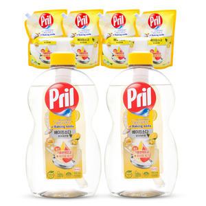 프릴 베이킹소다 퓨어레몬향 본품 700ml 2개 + 리필 1L 4개