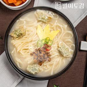 [별미도감] 사골칼국수 10인분세트 (면2kg+멸치스프10개)