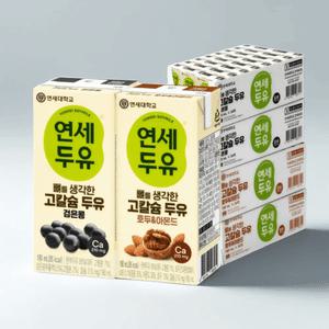 연세두유 뼈를생각한 고칼슘 두유 호두 + 검은콩 아몬드 180ml 96팩
