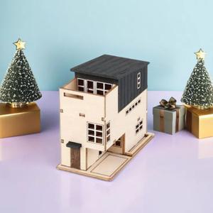 영공방 미니 입체퍼즐 협소주택 모형 조립 목재퍼즐 건축물 집모양 만들기 DIY YM575
