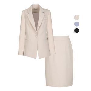 [비비드시크릿가너]SET 여성 립 봄가을 버튼 정장 자켓 미디스커트 세트_P385186952