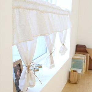 내츄럴 프릴 미니 바란스 오트밀 1P 선반 가리개 커튼