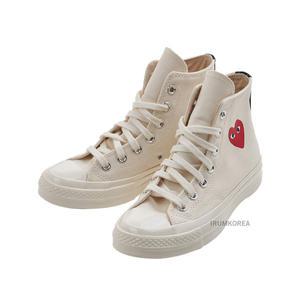 [롯데백화점]꼼데가르송 [라벨루쏘] FW24 공용 하이탑 스니커즈 AZ K129 001 WHITE