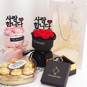여자친구 생일 기념일 선물 비누꽃 장미 꽃다발 세트