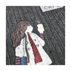 퀼트 아플리케 원단 커트지 커피 레이디 4블럭