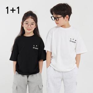 아동 유아 주니어 데일리 반팔 데일리 티셔츠 스튜디오 티 반팔 2종 세트