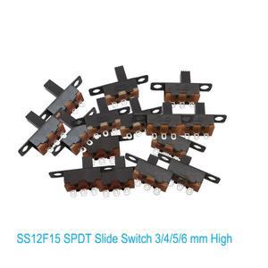 SPDT  마이크로 슬라이드 스위치 수직 패널 마운트 PCB 아두이노 전자 3mm 토글 0.5 A SS12F15 10 개