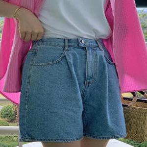 1227 여유핏 뒷밴딩 데님 반바지 (2color) hybrid denim