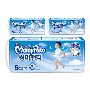 마미포코 썸머팬티 팬티형 기저귀 남아 5단계 특대형 120매(40매, 3입), 1개