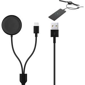 삼성 갤럭시 워치 2-in-1 호환 무선 충전케이블 1.2m usb-c samsung watch 휴대폰charging 5v 2a어답터 마그네틱 충전독 2in1 c타입