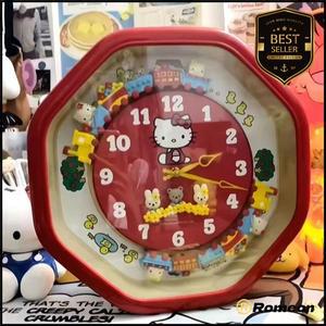 Hellokitty 벽시계 만화 기차 홈 친구를위한 귀여운 거실 선물 사용자 정의