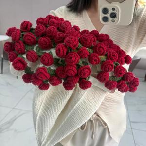 장미 꽃다발 담요 완성품 러그 손뜨개 블랭킷 실뜨기 가정용