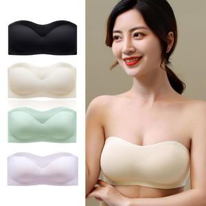 튜브탑 심리스 속옷 흘러내림방지 여성 홀러내림방지 탱크탑 웨딩 노라인 오프숄더 끝없는