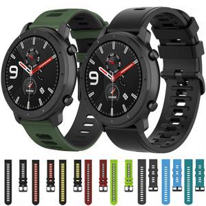 어메이즈핏 GTR용 실리콘 스트랩 47mm 2 2e 스트라토스 3 GTR 4 3 프로 팔찌 22mm 20mm