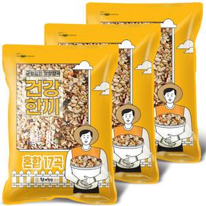 혼합잡곡 17곡 6kg (2kgx3봉) 2024년산 슈퍼푸드 귀리+렌틸콩혼합 잡곡