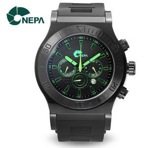 [네파] NEPA 크로노그래프 남성 실리콘밴드 손목시계 N3035-GREEN