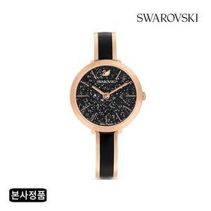 [본사정품]Crystalline Delight 블랙 로즈골드 톤 메탈 시계 558