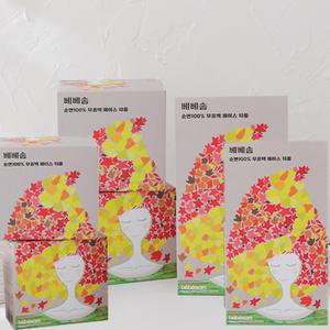 베베솜 무표백 순면100 페이스타올 일회용수건 60매x6팩