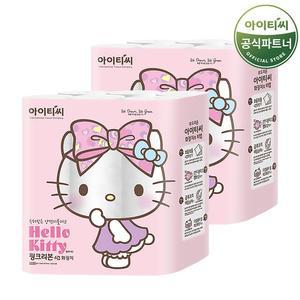 헬로키티 핑크리본 4겹 화장지 (20M 24롤x2팩) 총48롤