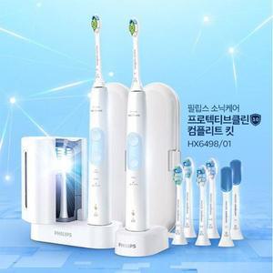 [필립스]PHILIPS 필립스 소닉케어 전동칫솔 HX6498/컴플리트킷/2개핸들