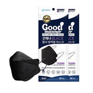 굿매너 kf94 마스크 황사 대형 블랙 10매 (5매x2)