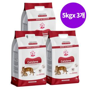 캣츠러브 5kgx3(15kg) 길냥이 길고양이 대용량 가성비 고양이 사료