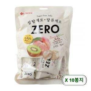 롯데 제로 후르츠 젤리 (벌크) 무설탕 복숭아 키위맛 238g x 10봉지