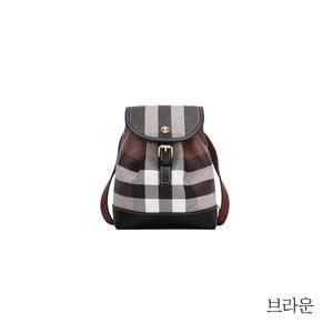 [버버리] 체크 레더 백팩 마이크로