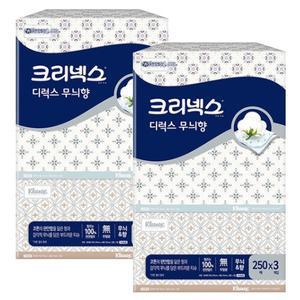 [기타]크리넥스 각티슈 디럭스 무늬향 250매 3입 x2개