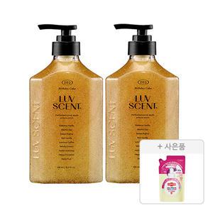 럽센트 스크럽워시 벌스데이케이크 라즈베리바닐라향 500ml, 2개 + 증정(랩신 컬러체인지 핸드워시 베리향, 리필, 200ml, 1개)