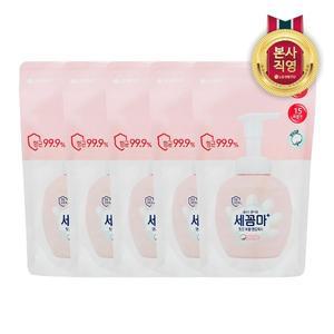[엘지생활건강]온더바디 세꼼마 버블 항균 핸드워시 리필 200ml 파우더 x 5개
