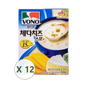 아지노모도 보노 체다치즈 스프 63g(3개입) x 12개 / 간편식사 컵스프