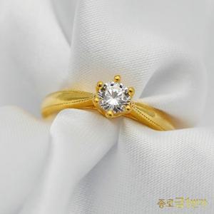 [기타]여자 순금 반지 큐빅 3.75g