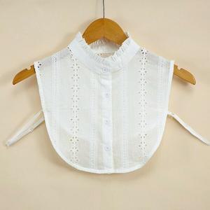 [하프클럽/옷자락]여자 프릴 펀칭 플라워 만다린 페이크카라 머플러