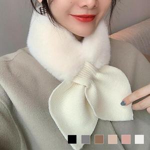 [하프클럽/다잇템]여자 미니 따스한 넥워머 민무늬 리본 머플러