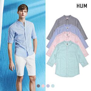 [HUM]남) 40수코튼슬럽 헨리넥 7부 셔츠(FHMMCSS111P)