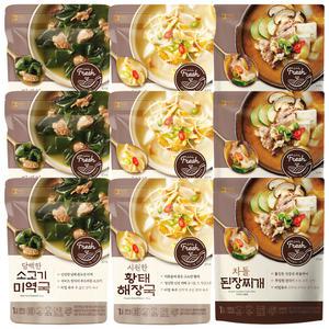아워홈 즉석국 300g (소고기 미역국 3개 + 황태 해장국 3개 + 차돌 된장찌개 3개)