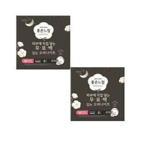 좋은느낌 유기농순면 무표백 입는오버나이트 중형 8개입2팩