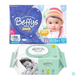 베피스 팬티 기저귀 점보 32p 3팩 + 물티슈 100p 5팩