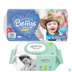 베피스 팬티 기저귀 대형 42p 3팩 + 물티슈 100p 5팩