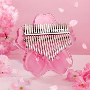 카림바 벚꽃 모양 칼림바 엄지 피아노, 아크릴 손가락 키보드 악기, 크리스마스 선물, 17 톤, 21 톤