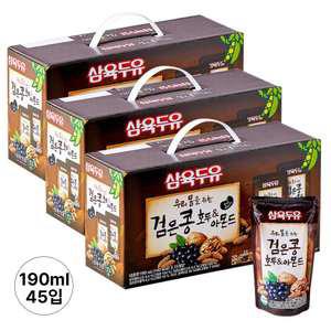 삼육두유 검은콩호두&아몬드 파우치, 190ml, 15개입, 3개