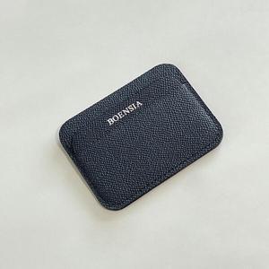 보엔시아 3포켓 엡송 가죽 수제 이니셜 카드지갑_네이비
