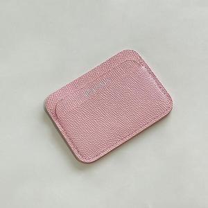 보엔시아 3포켓 엡송 가죽 수제 이니셜 카드지갑_로즈사쿠라