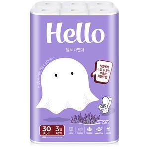 헬로 라벤더 3겹 30m 30롤 , 휴지 화장지 두루마리