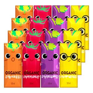 오가닉유기농 크니쁘니트니지니 125ml 혼합 16입 업소용 사무실간식